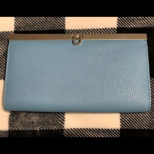 Blue and silver wallet/clutch